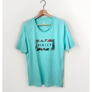 Hurley Tee Crew Tropical Green Short Sleeve Surfer Beach Skater T-Shirt Large